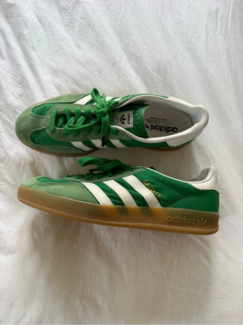 adidas Green & White Retro Suede Sneakers